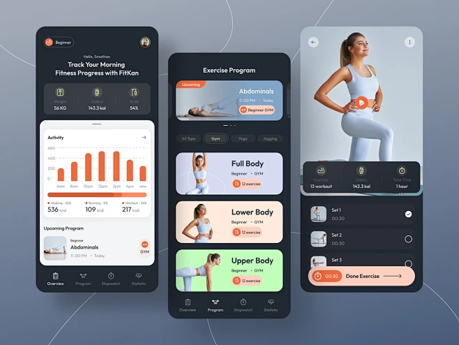 FitKan - Fitness app app design coach design exercise fitnes fitness ...