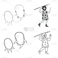 石器时代,分离着色,远古的,勇气,男人,进化,收集,装饰