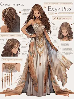 AI 服设| Egyptian Show 金色莎草