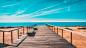 beach, bench, boardwalk