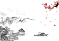 水墨画唯美古风韵味背景jpg背景图_新图网 https://ixintu.com 水墨画 古风背景 梅花 红色 树枝 花瓣 节日装饰 喜庆 年味 中国风 飘落