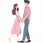 情人节3D立体C4D插画可爱情侣人物元素素材