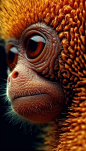 Extreme close-up face, Super-Resolution Electron Microscope shot of monkey