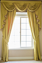 Picture of Yellow Greek Key - Classic Overlapping Style Valance Curtains: 