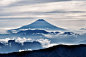 富士山, 剪影, 云, 景观, 南阿尔卑斯山脉从Outlook, 火山, 10 月, 日本