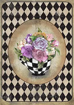 爱丽丝梦游仙境水彩垃圾图标A4闪存卡钻石维多利亚背景