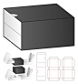 Box packaging die cut template design. 3d mock-up เวกเตอร์สต็อก