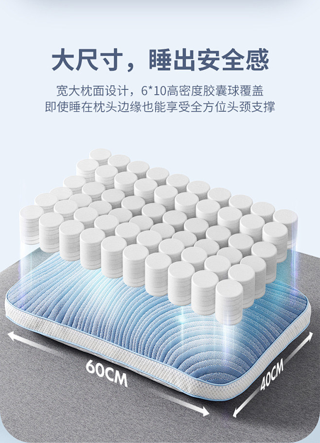 JACE泰国天然乳胶弹簧枕舒适护颈椎乳胶...