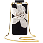 Lanvin Vertical Floral Velvet Minaudiere, Black