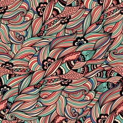 色彩斑斓手绘风格花卉卷草纹样背景图案设计矢量图花纹底纹设计素材