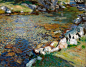 Val d’Aosta / Stepping Stones, ca 1907, John Singer Sargent. (1856 - 1925) - Oil on Canvas -: 