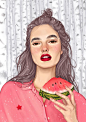 Karina Yashagina女性人物插画作品