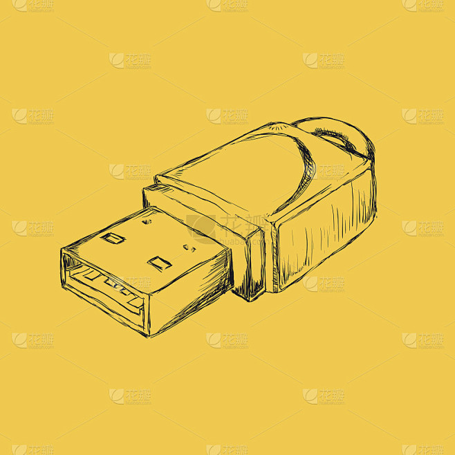 Usb连接设计矢量插图eps10图形