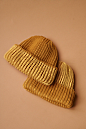 This contains an image of: GEMINI Hat Beanie Reversible Striped Knitting Hat Pattern - Etsy