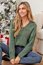 Ribbed Knit Drop Sleeve Sweater