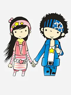 手绘情侣小人_新图网 https://ixintu.com 非主流 情侣 爱情 少年少女