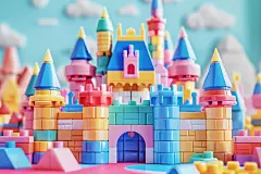 积木块玩具城堡搭建