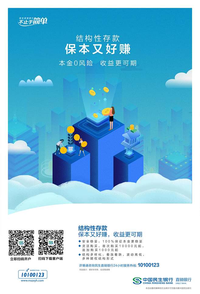 中国民生银行_直销银行_结构性存款海报