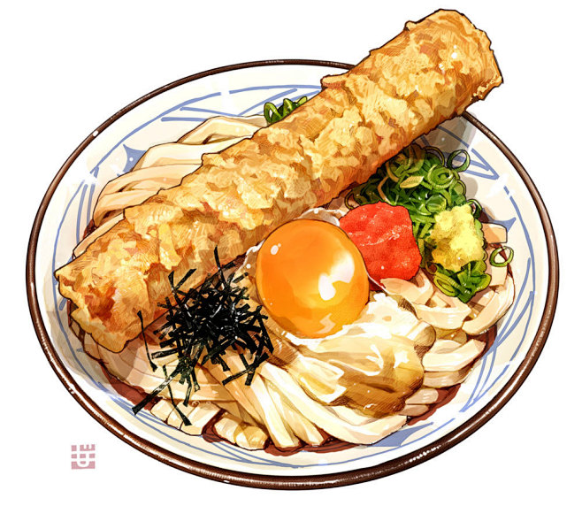釜玉うどんwith竹輪天 by もみじ真...
