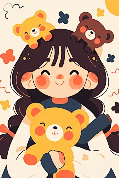 扁平化儿童节小朋友人物形象