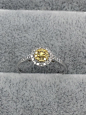 天然黄钻戒指镶嵌加工18K黄白玫瑰金围豪华镶钻手饰钻戒1克拉效果 
