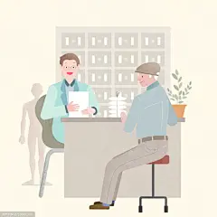 人物爷爷奶奶医疗家庭生活温馨插图插画设计