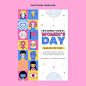 Hand drawn international women's day invitation template Free Vector