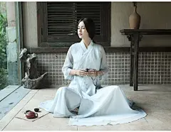 民国古良改良汉服禅服茶服唐装原创民族风文艺复古手绘斜襟系带长款七分袖外套禅意古筝表演服女装 浅灰色 S【图片 价格 品牌 报价】-京东
