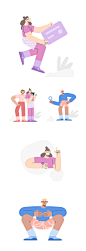 扁平卡通艺术男女互联网人物健身锻炼运动瑜伽UI插画AI格式素材-淘宝网
