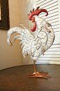 A white metal rooster: 