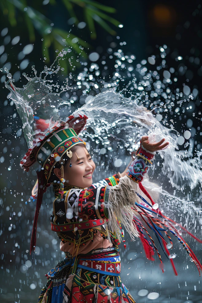 快乐的傣族泰国泼水节人物摄影图片-花瓣网