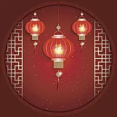 春节,红色背景,贺卡,中秋节,阴影对焦,中国元宵节,中国灯笼,边框,灯笼,绘画插图
