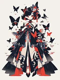 AIGC|插画|线描|Q版古风（有魔法）