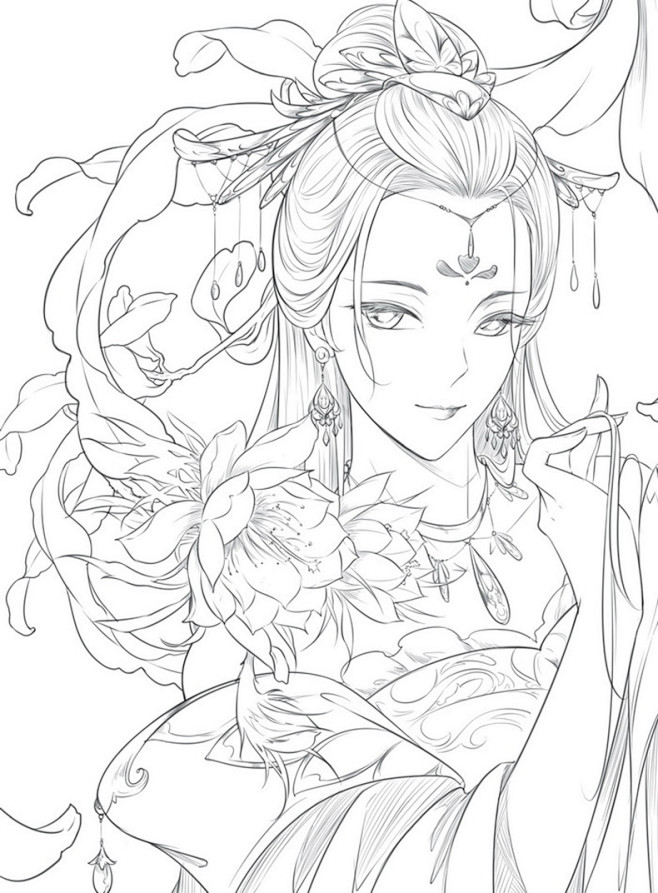 正版包邮思美人醉花颜唯美古风涂色线描集 ...