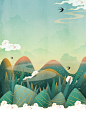 手绘背景端午节元素 创意素材
