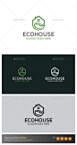 EcoHouse (JPG Image, Vector EPS, AI Illustrator, Resizable, CS, agency, architecture, at, clean, cleaning, commercial, corporate, decor, design, eco, elegant, home, horizontal, house, logo, minimalism, modern, nature, premium, professional, property, real