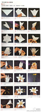 【六瓣百合花折纸DIY】快来学一学折出六瓣的百合花吧，非常漂亮哟～[不做懒女人@热手工]
