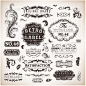 Vector set calligraphic design elements, engraving flowers and retro frames, Premium Quality and Satisfaction Guarantee vintage design Labels Old style, vector collection. — Stock Vector #18416565