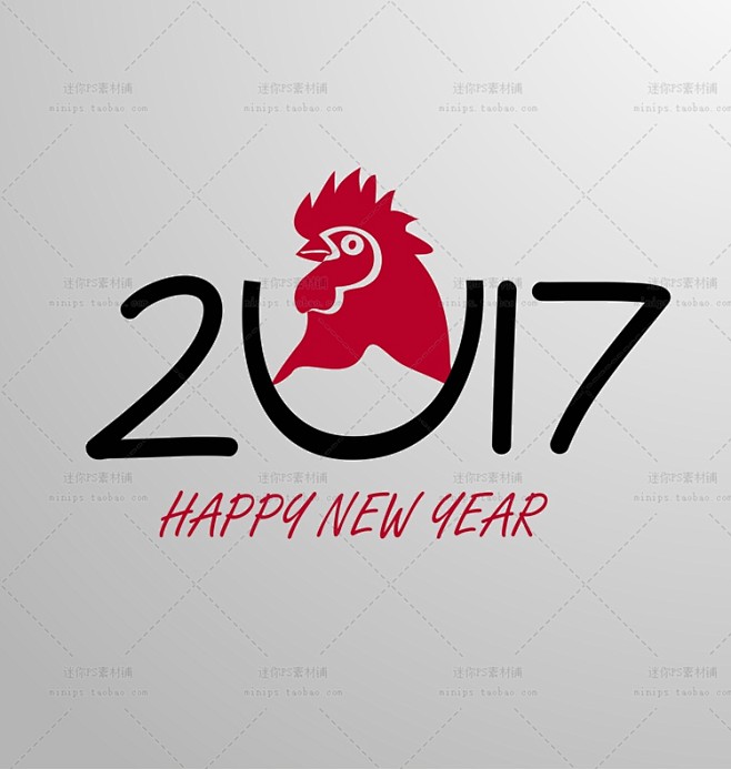 346号2017新年文字鸡年生肖图案LO...