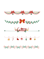 圣诞节装饰分割线不规则边框组合元素