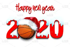 2020,雪,新年前夕,篮球,数字,季节,符号,运动,冬天