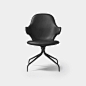 Catch Chair - JH2 Black Swivel / Black Leather - Monologue London