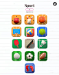 Sport 3D-Objektpaket und App-Symbol 13款竞赛运动足球篮球保龄球高尔夫球3D插图插画ui设计图标素材_UIGUI