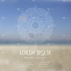 曼陀罗在模糊的海滩背景