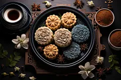 中秋月饼茶点摆盘