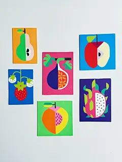 扁平风水果插画｜丙烯马克笔配色练习 - 小红书
