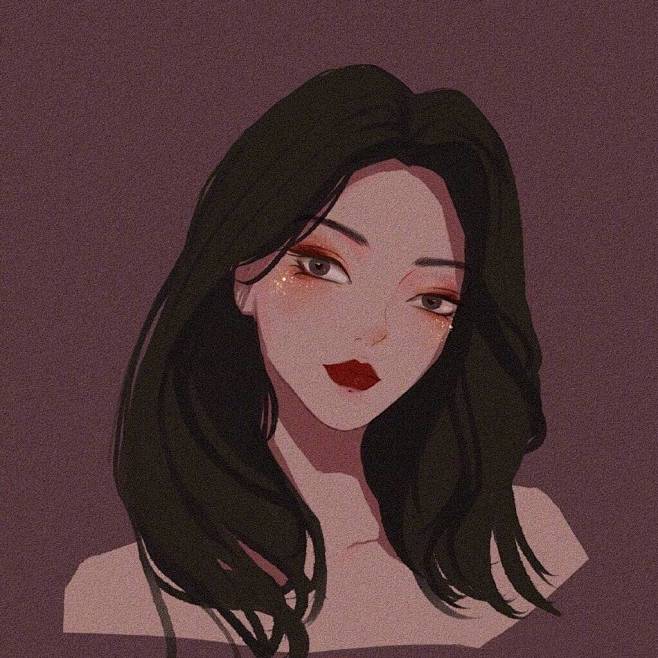 女子插画头像