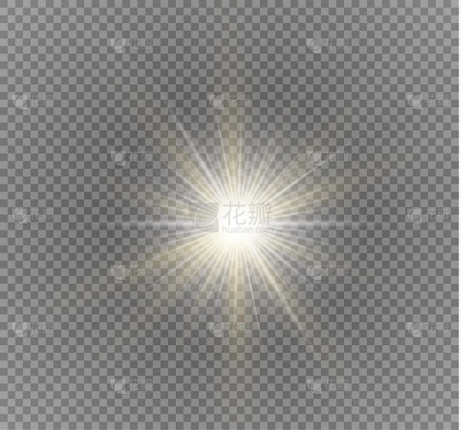 发出光的效果。星星闪耀着光芒。矢量图素材-花瓣网