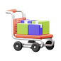 Shopping trolley 3D Illustration