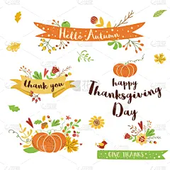 可爱的,雕刻图像,白昼,文字,秋天,南瓜,叶子,矢量,缎带,花